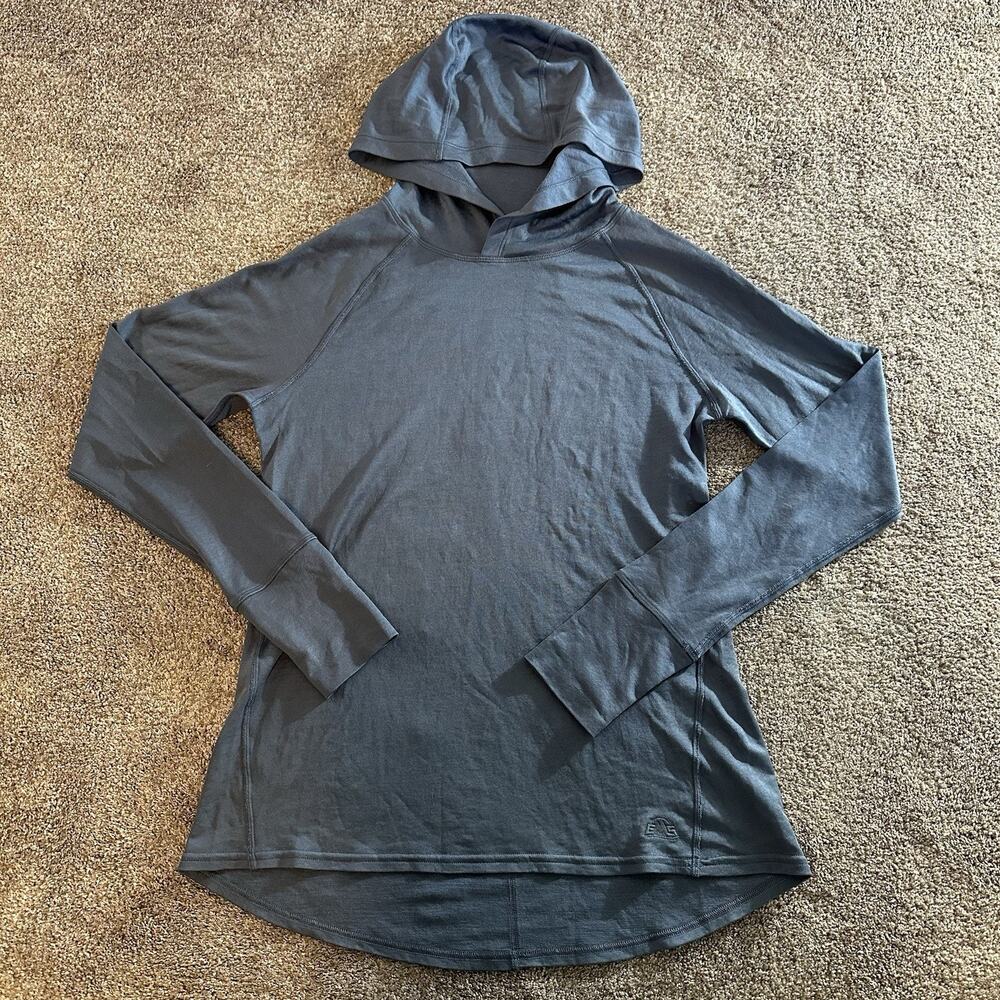 Eastern Mountain Sports Merino Wool Hoodie Large Lightweight Techwick Pullover L